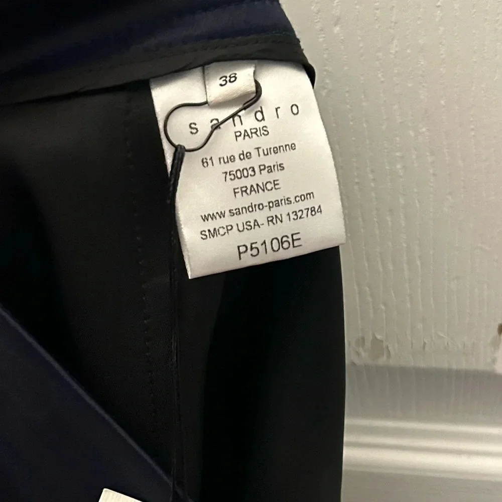 ! SANDRO WOMENS PANTS navy blue size 38 - Picture 5 of 5